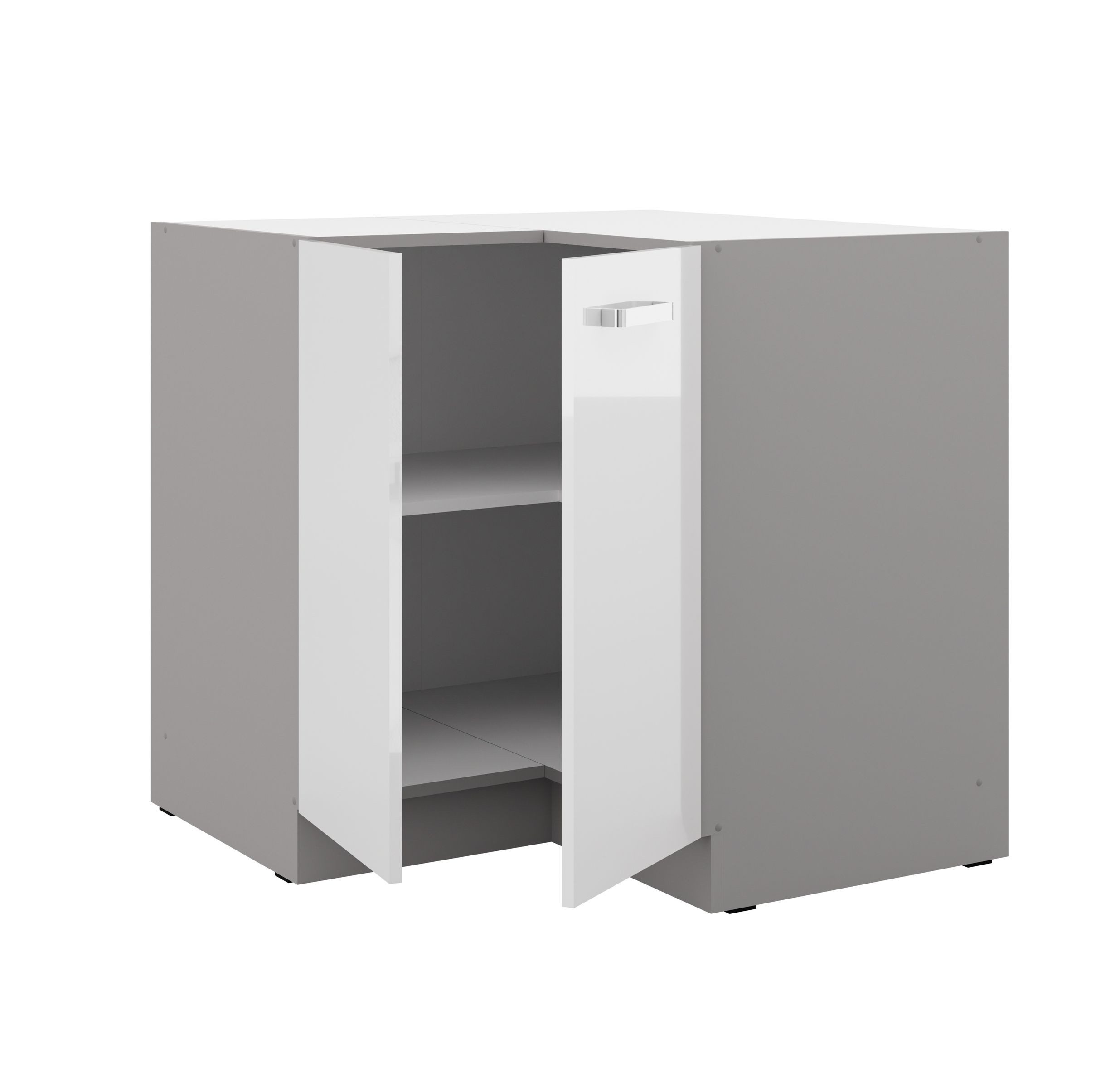 Küchen-Preisbombe Eckunterschrank 90x90 cm Küche Bianca Weiß Hochglanz + Gr günstig online kaufen