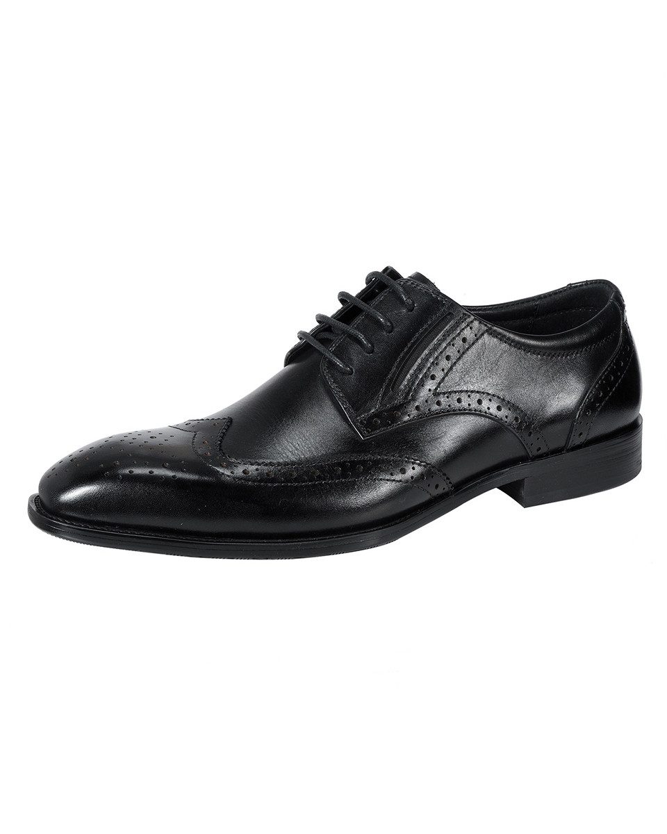 Allthemen Herren Schnürschuhe aus Echtleder mit Brogue Verzierungen Business Schnürschuh echtleder Spitzschuh Herren, Business Freizeitschuhe, mit Gummisohle