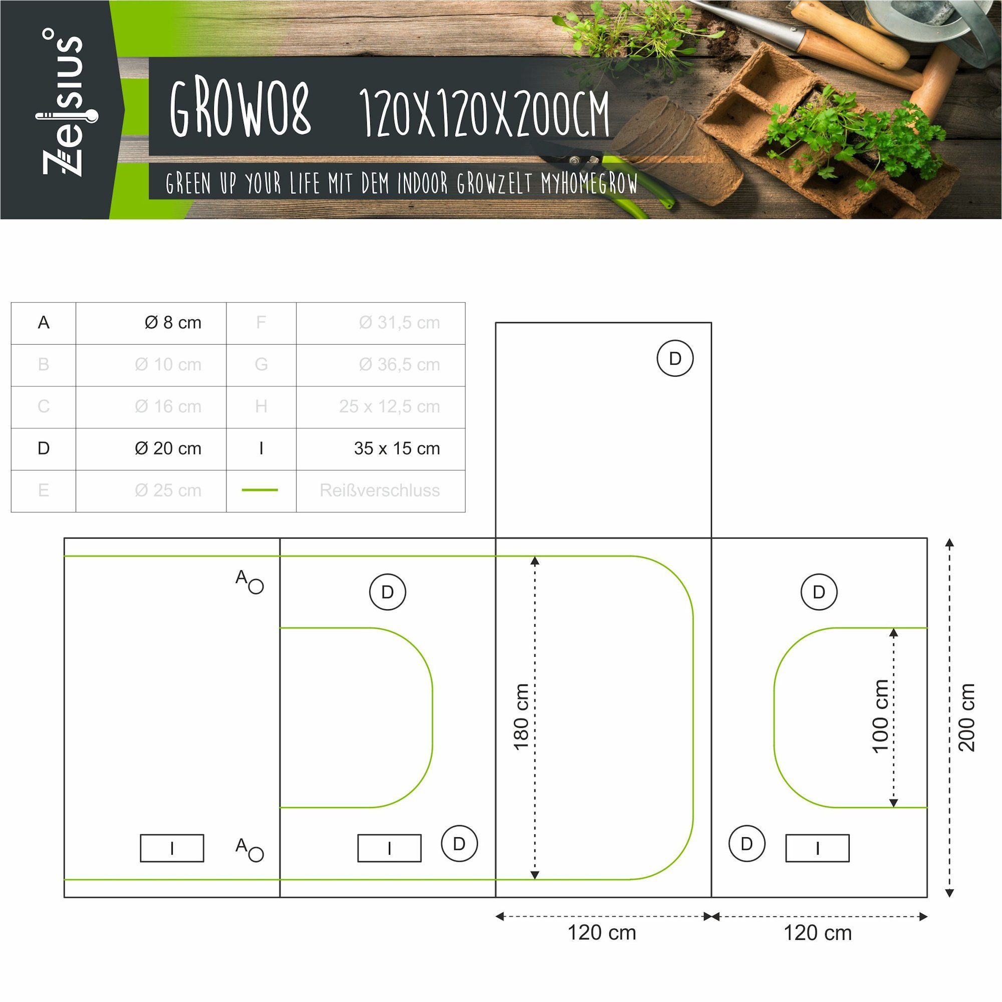 Zelsius Gewächshaus Grow Tent 120 x günstig online kaufen