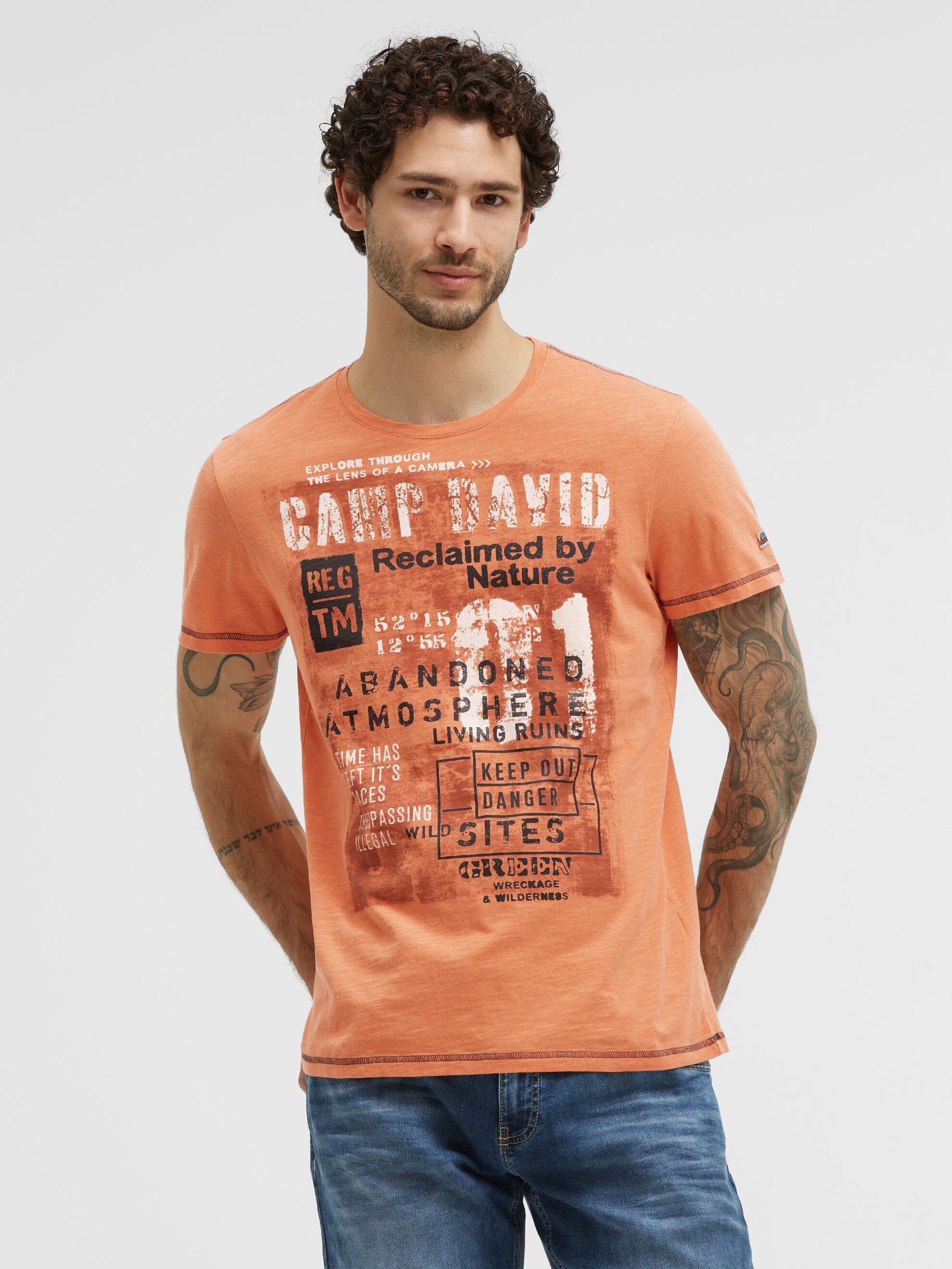 CAMP DAVID Rundhalsshirt aus Baumwolle