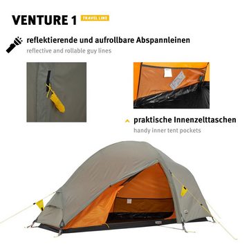 Wechsel Kuppelzelt Trekkingzelt Venture 1 Personen Geodät, Camping Fahrrad Zelt Biwak 1,95kg