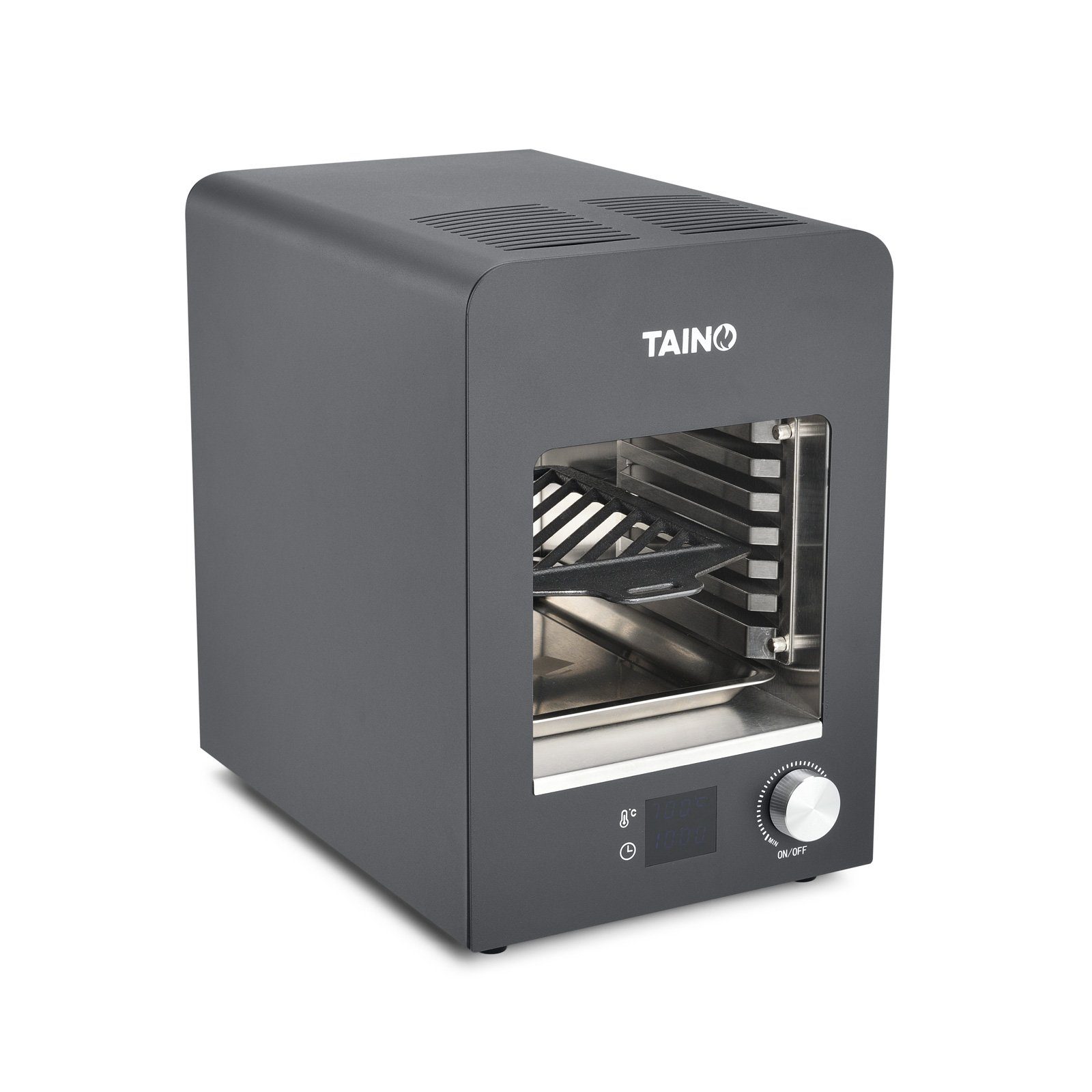 TAINO Elektro-Steakgrill TAINO Elektro Hochleistungsofen, 1800 W, Temperaturen bis zu 800°C, Versch. Hitzezonen, Gusseiserne Grillplatte