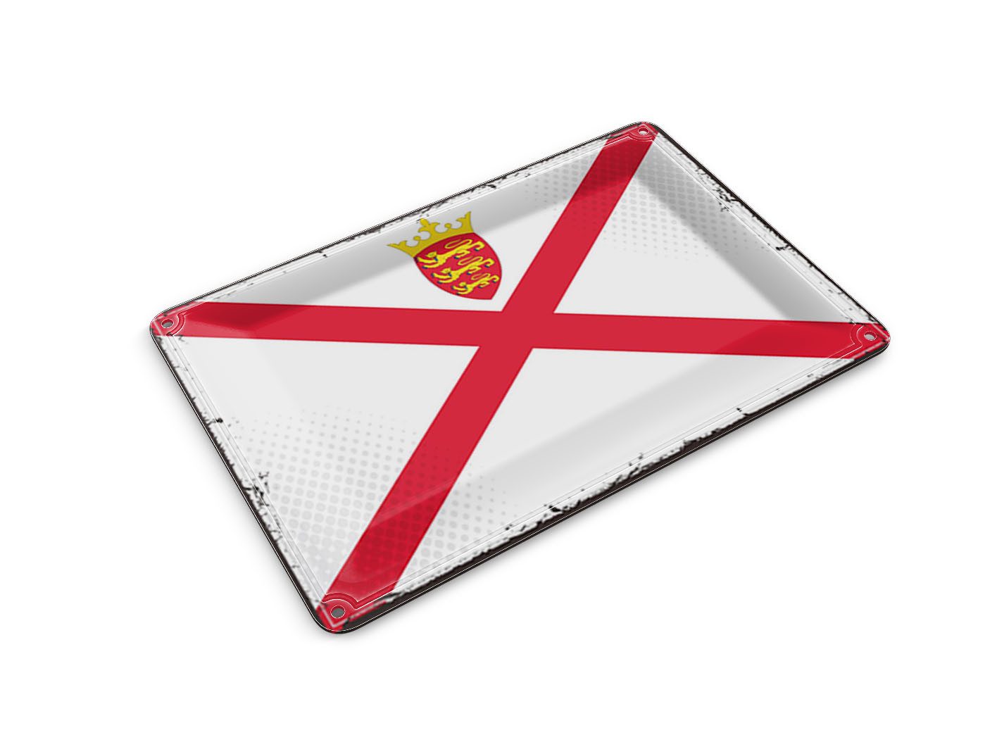 Femer GmbH Postkarte Flagge Jerseys 14x10 cm Retro Flag of Jersey, unfrankiert