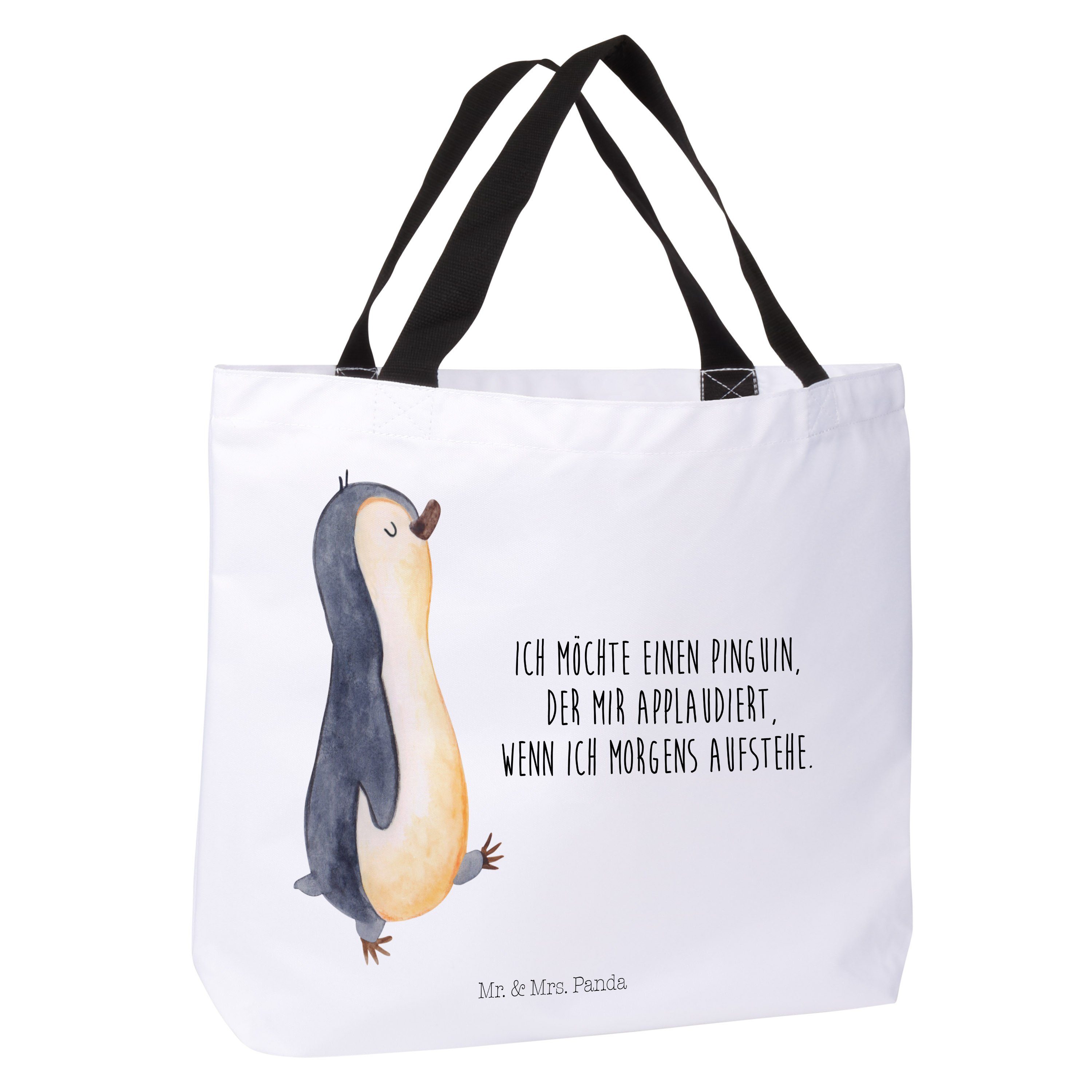 (1-tlg) Strandtasc - Weiß Pinguin & Geschenk, marschierend Schwester, Panda Mr. - Bruder, Shopper Mrs.