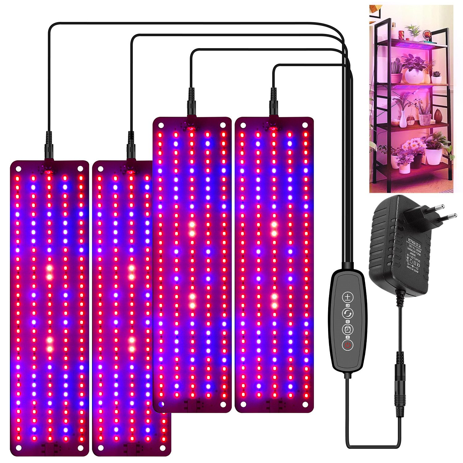 MUPOO Vollspektrum LED Wachstumslampe Vollspektrum LED Pflanzenlicht,Dimmbar,Timing- & Speicher Grow Lampe, für Marihuana,Blumen,Obst