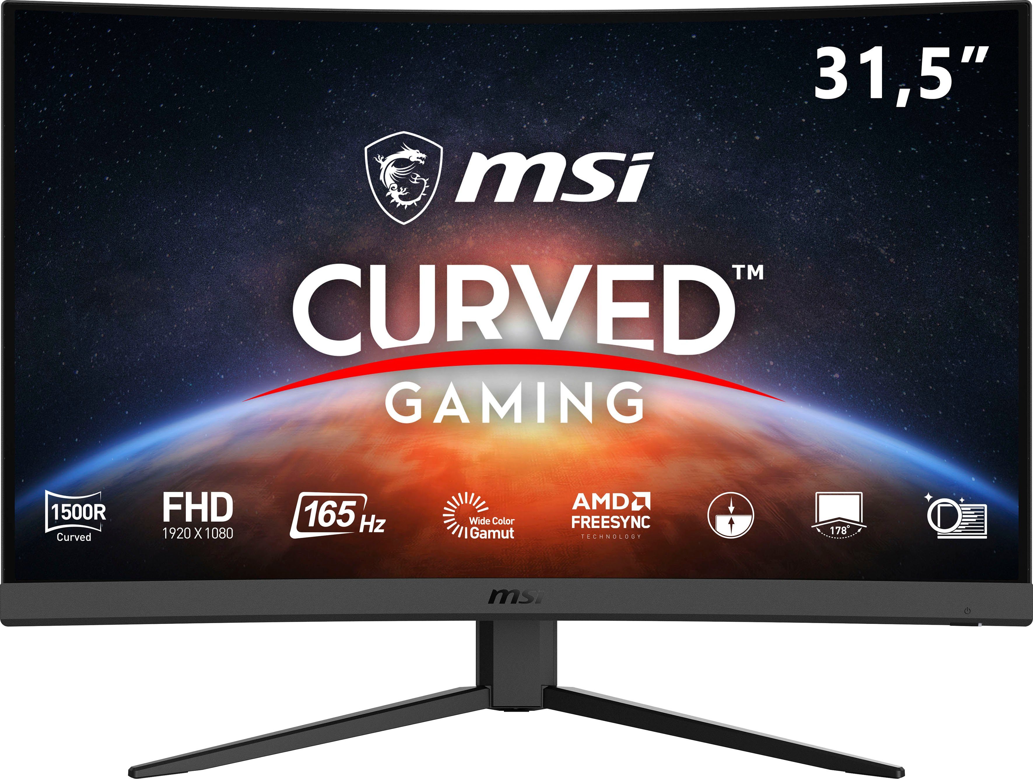 MSI Optix G32C4 Curved-Gaming-LED-Monitor (80 cm/31,5 ", 1920 x 1080 px, Full HD, 1 ms Reaktionszeit, 165 Hz, VA LED, 3 Jahre Herstellergarantie)