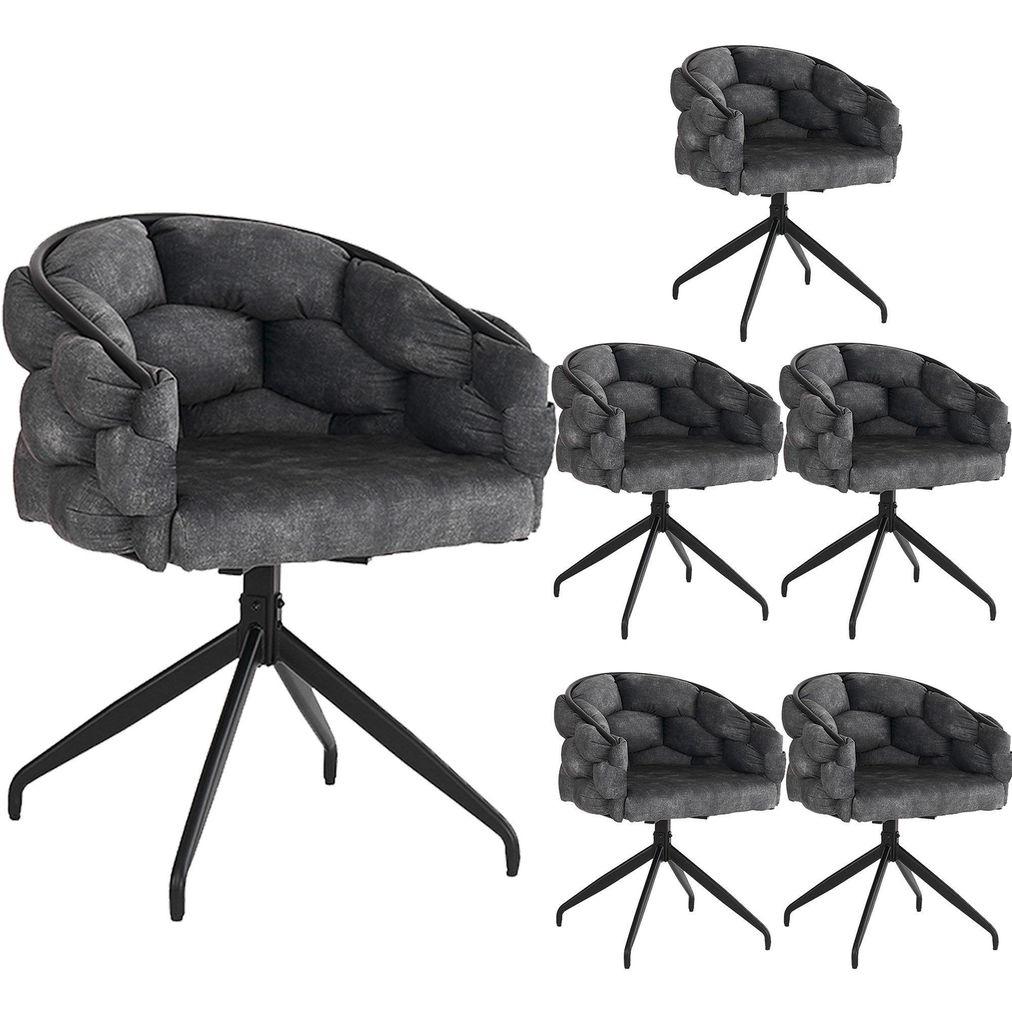 MODFU Drehstuhl 360° drehbar (Polsterstuhl, Wohnzimmerstuhl, Küchenstuhl, 6 günstig online kaufen