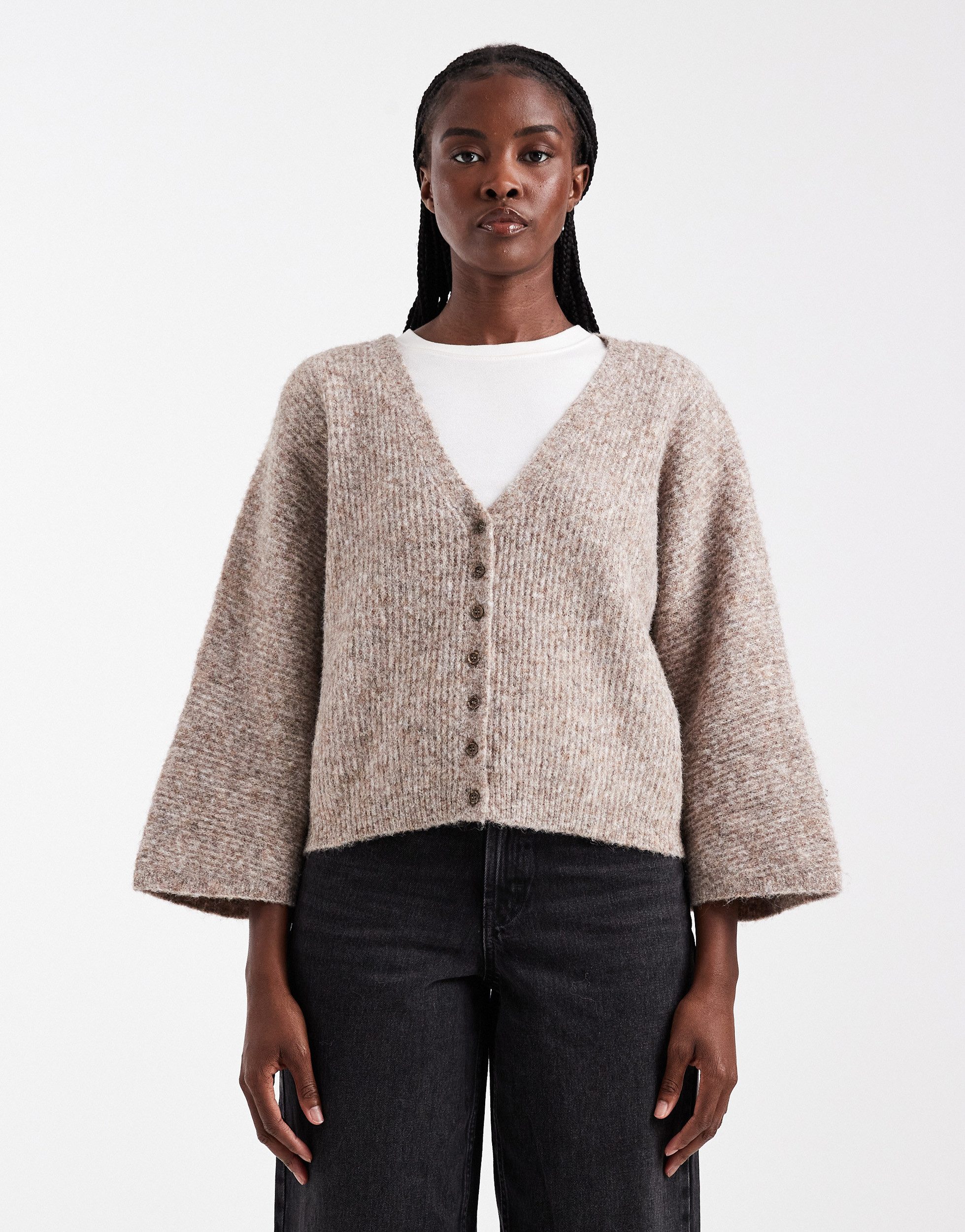 TOPSHOP Strickjacke TSRENE LS CARDIGAN KNT NOOS Kunstfaser, regular fit