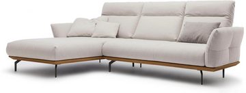 hülsta sofa Ecksofa hs.460, Sockel in Nussbaum, Winkelfüße in Umbragrau, Breite 298 cm