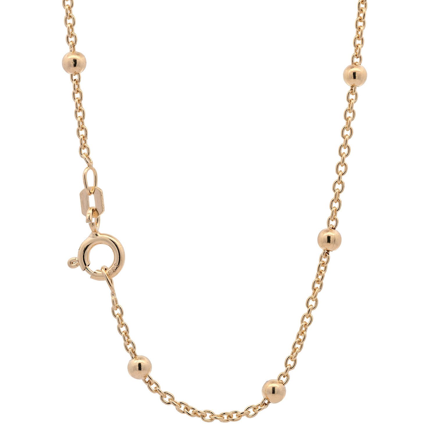 Goldkette Goldkette Ankerkette Kügelchen Halskette 1,5mm 42cm 333-8 Karat Gold
