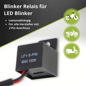 Binego Kfz-Relais LED Blinker Blinkerrelais Motorrad Quad Lastunabhängig Blinkergeber, (1-St), 2 Pin