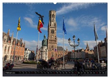 CALVENDO Wandkalender Brügge - Belgien (Premium, hochwertiger DIN A2 Wandkalender 2023, Kunstdruck in Hochglanz)