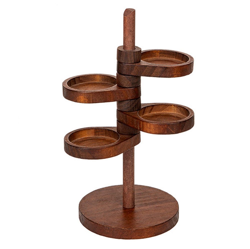 Jumpeak Standregal Hölzerner Verkaufsständ,Mehrstöckiger Lagerungsständer,Ornamentständer, 4-tlg., 4-5 Einlegeböden, drehbar und auswechselbar