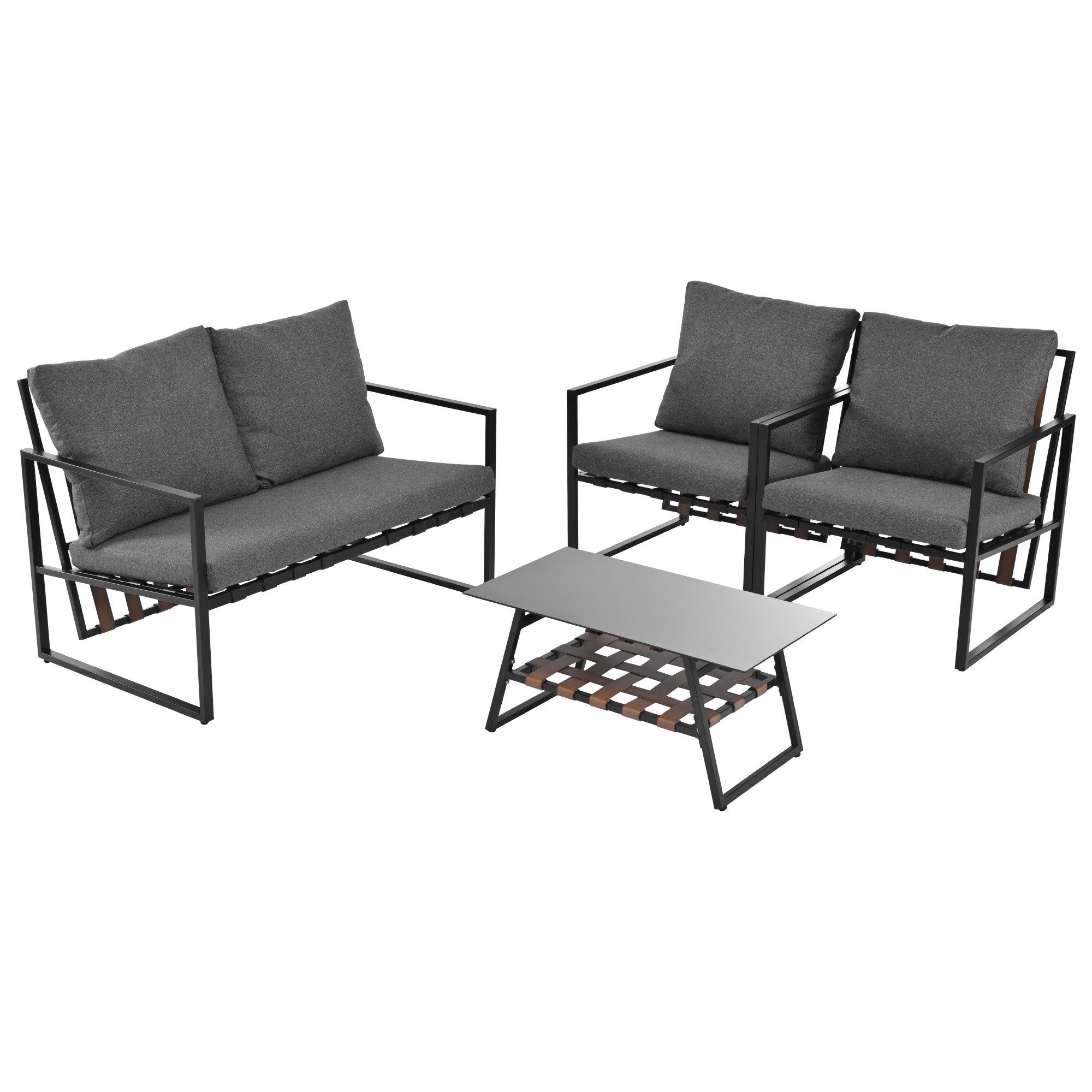 KLAM HOME Gartenlounge-Set Gartenmöbel-Loungesessel-Set mit verzinktem günstig online kaufen