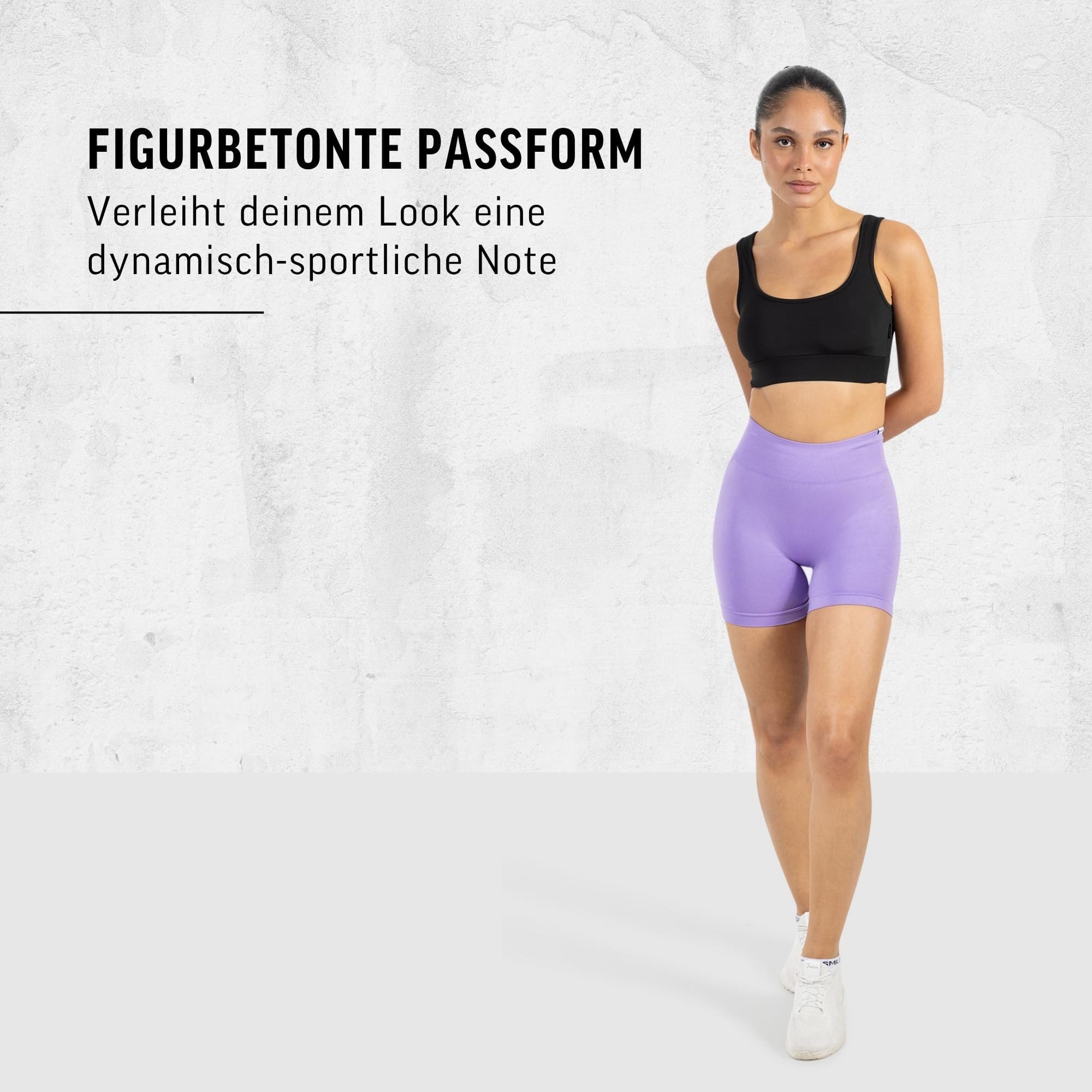 Smilodox Shorts Harly, Seamless High Waist Hotpants mit elastischem Bund Figurbetonte Passform Radlerhose Flexibles Material Training Yoga
