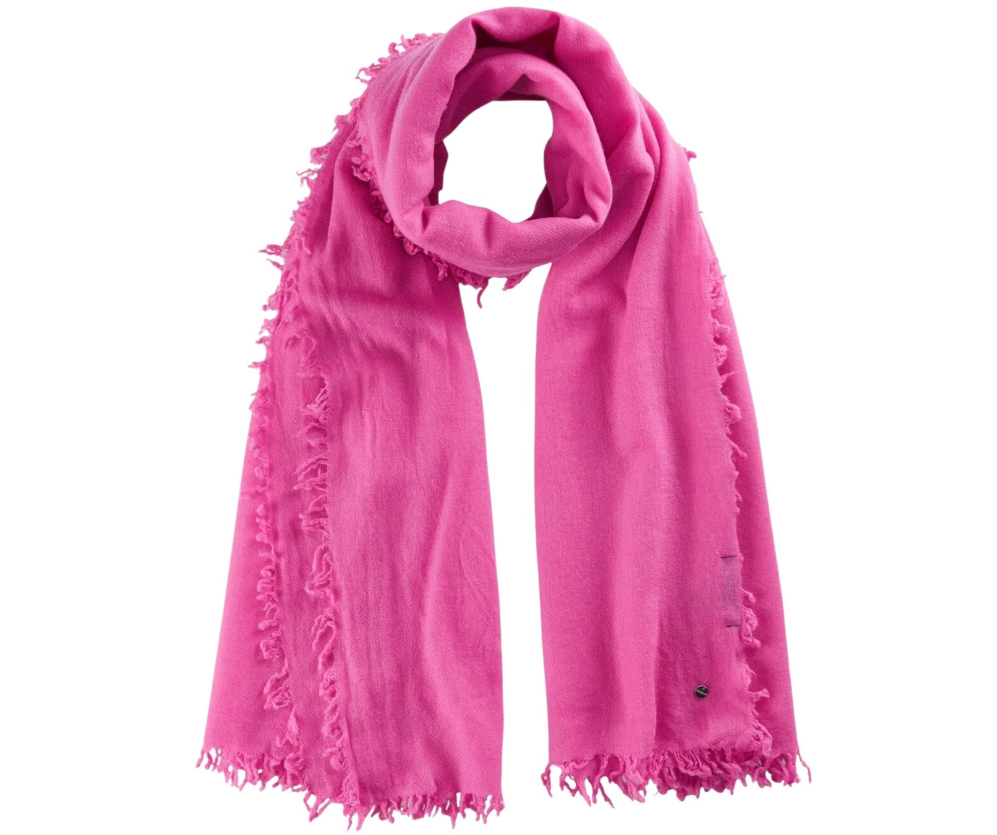 und pink Schal Premium aus Fransenabschlüsse Codello Codello gewebter Kaschmir, Wolle Wollschal