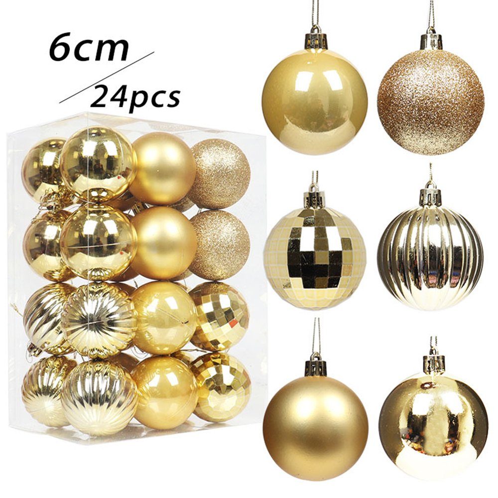 Weihnachtskugelständer Gold Weihnachtskugel-Set, Baumkugeln Weihnachtsdekoration 24-teiliges Coonoor