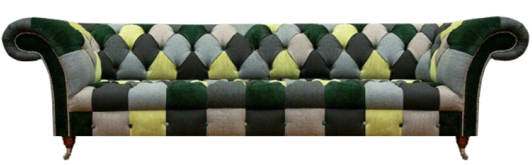 Xlmoebel Chesterfield-Sofa Buntes Chesterfield-Sofa mit hochwertigem Textilbezug, Hergestellt in Europa