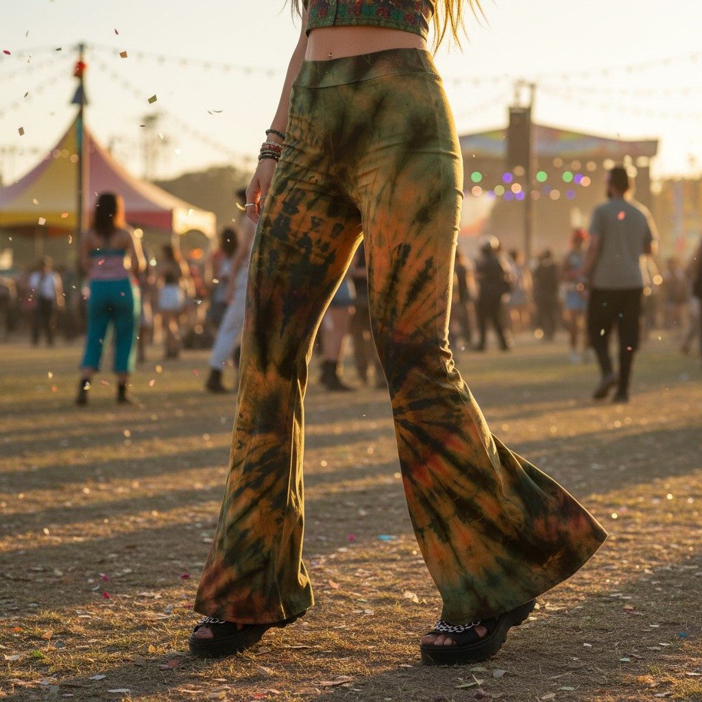 Guru-Shop Hose & Shorts Batik Leggings mit Schlag, Unikat Boho.. alternativ günstig online kaufen