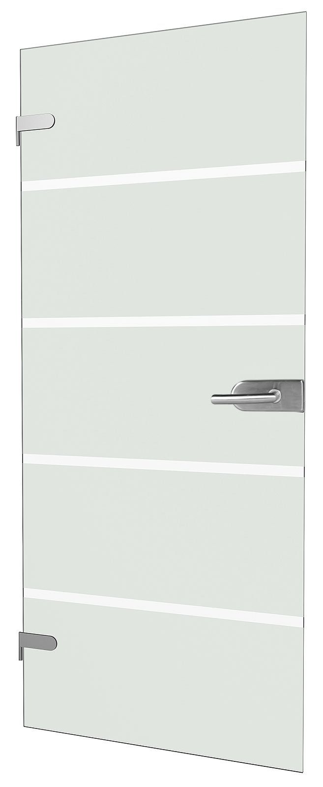 inova wohnen Zimmertür 83,4 x 197,2 cm Blockstreifen satiniert Glastür (Komplett Set), inkl. Beschlagset nach Wahl