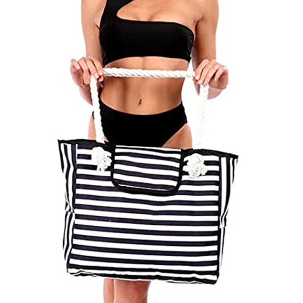 Blusmart Strandtasche Große Strandtasche für Damen mit kleiner Geldbörse (Segeltuch Umhängetasche, Beach Bag, Einkaufstasche Wasserdicht), Für Reisen, Strand, S – Bild 4 von 5