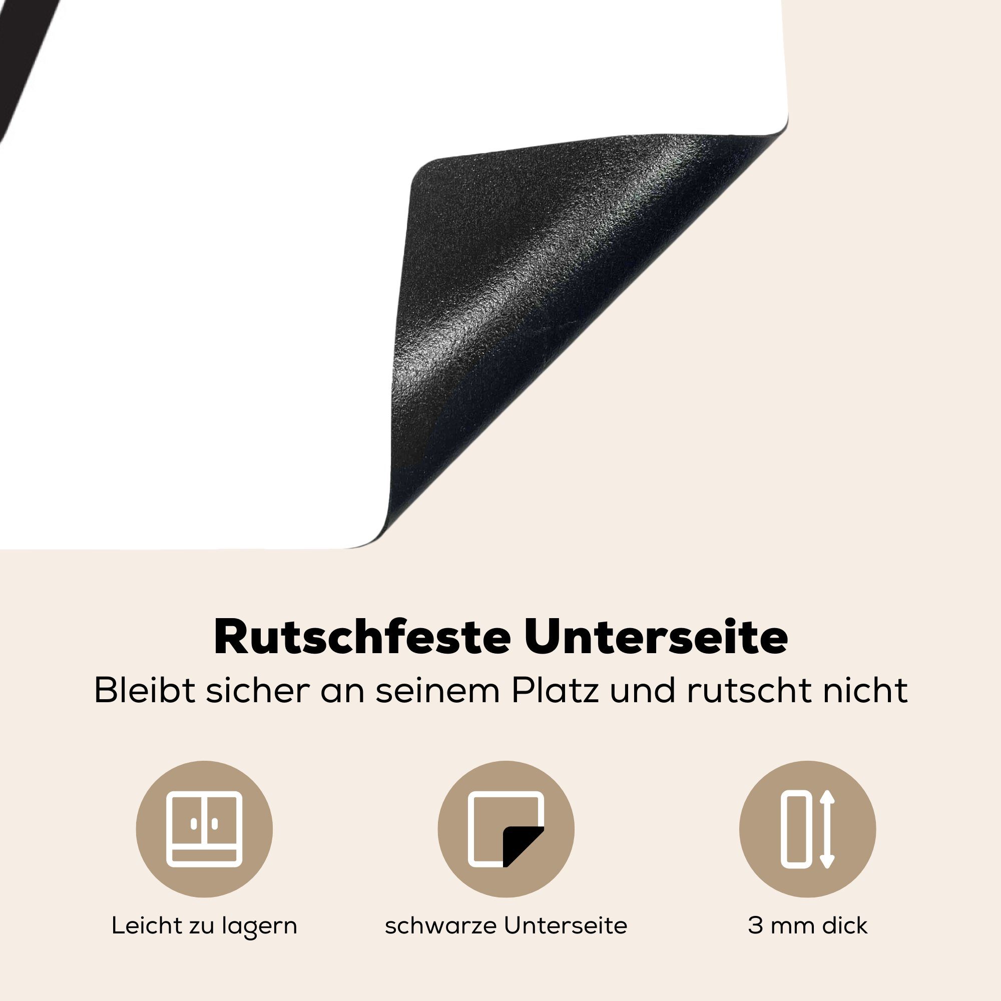 - Mädchen, Vinyl, Arbeitsplatte tlg), Ceranfeldabdeckung, - für Ich cm, (1 küche 78x78 MuchoWow Efeu Herdblende-/Abdeckplatte liebe