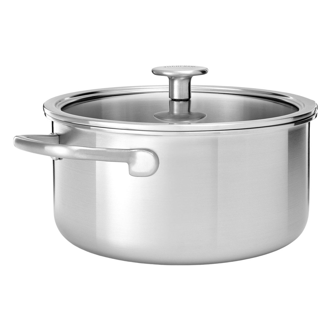 KitchenAid Kasserolle CC003259-001, Kunststoff, Mehrschichtiger Edelstahl, Langlebiger gewölbter Rand