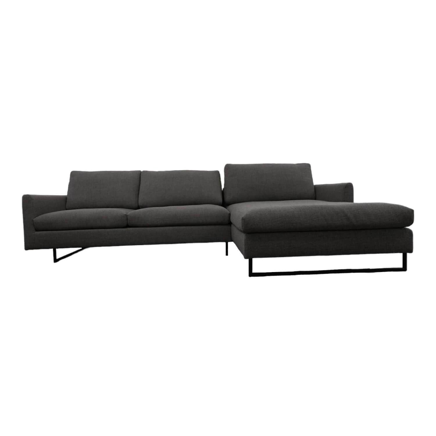 freistil ROLF BENZ Ecksofa Ecksofa 134 In Stoff 6466 Mittel Grau Fußgestell In Stahl Kufe