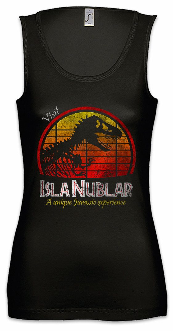 Tanktop Visit Island Ärmelloses Damen T-Shirt I Survived Isla Nublar Park Logo