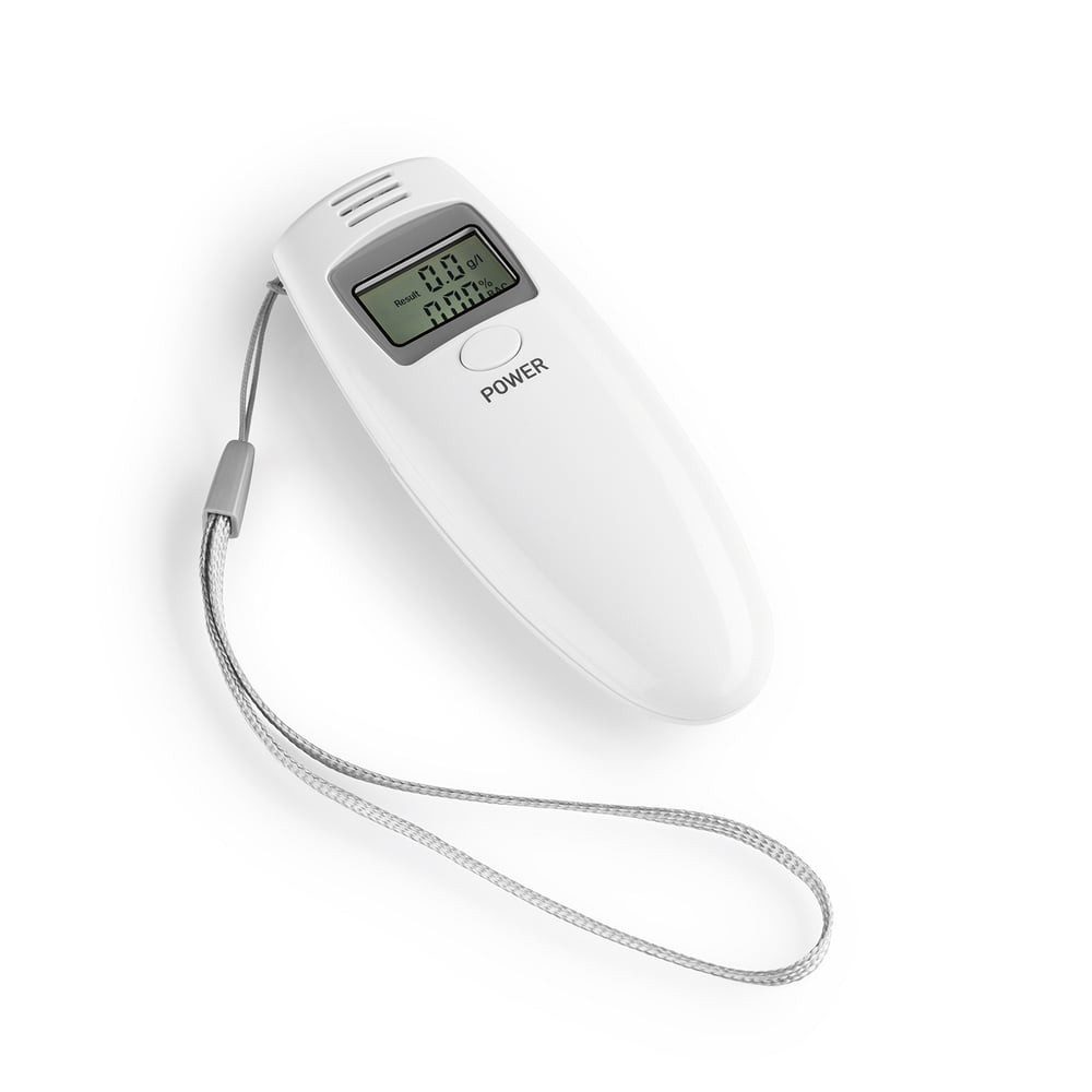 EASYmaxx Alkoholtestgerät Alkoholtester LCD-Display 3V weiß, (3-tlg), genaue Messung tragbar automatischer Abschaltung mit Handschlaufe