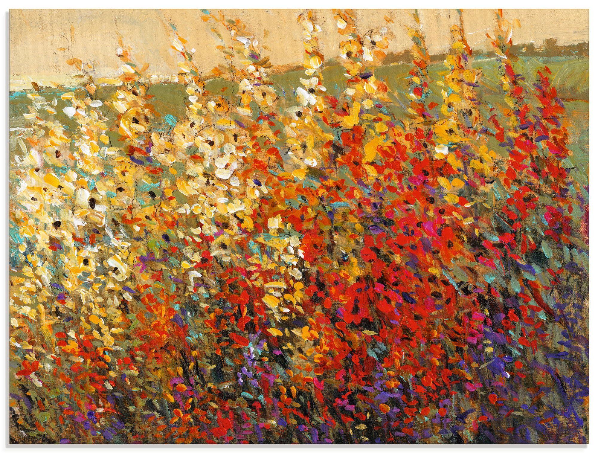 Artland Glasbild Feld mit Herbstblumen I, Blumenwiese (1 St), in verschiedenen Größen