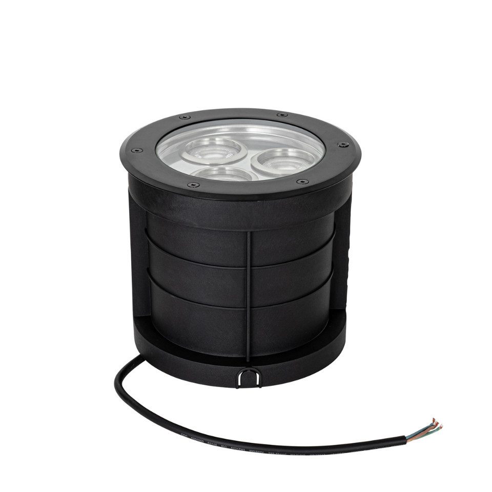 Qazqa LED Einbaustrahler 107628, ohne Leuchtmittel, Kaltweiß, QAZQA Außen Einbau­leuchte, gu10, Schwarz, Edelstahl, Modern