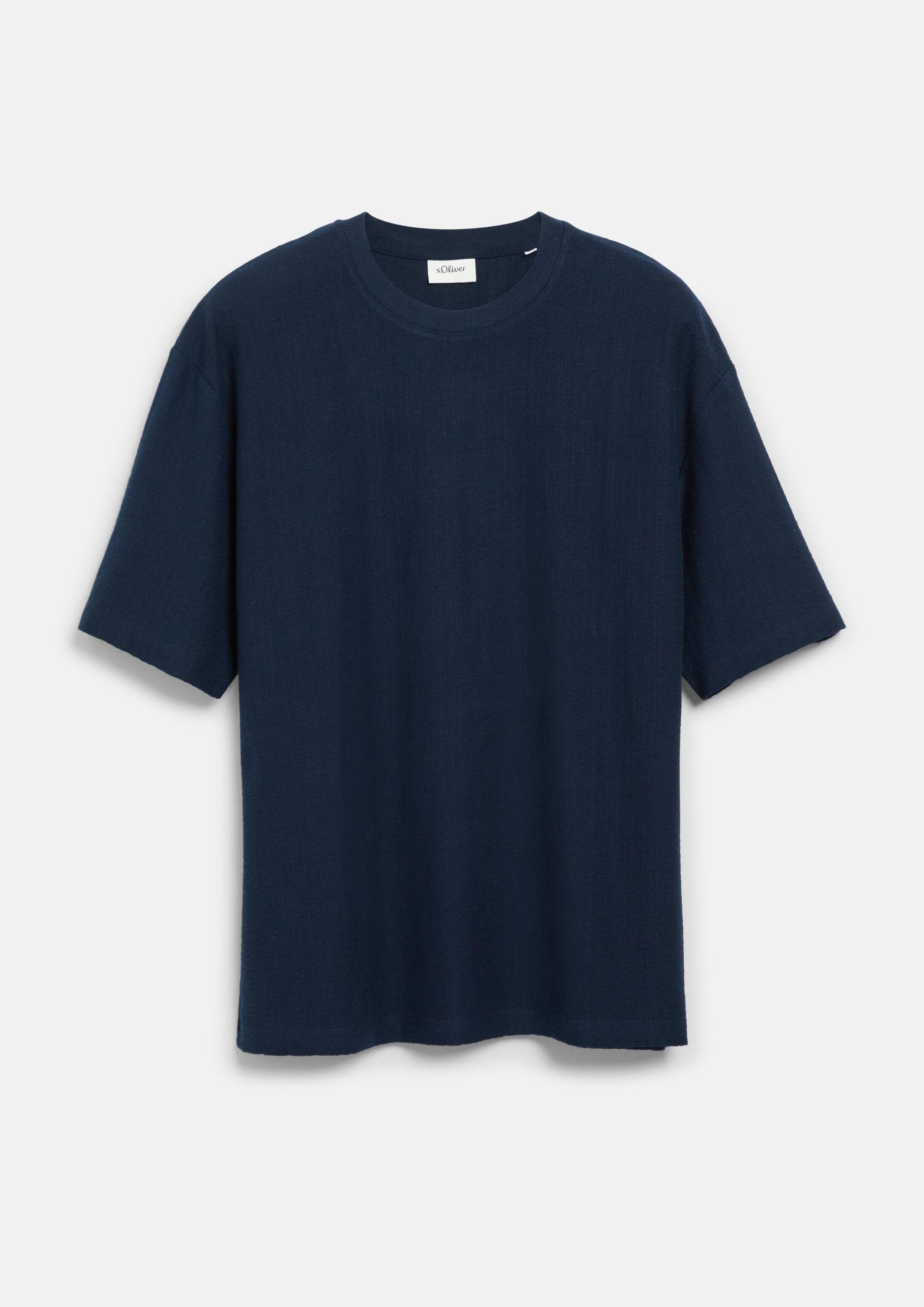 s.Oliver Kurzarmshirt T-Shirt T-Shirt mit Ripp-Struktur im Modern Fit