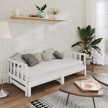 furnicato Bett Tagesbett Ausziehbar Weiß 2x(90x200) cm Massivholz Kiefer