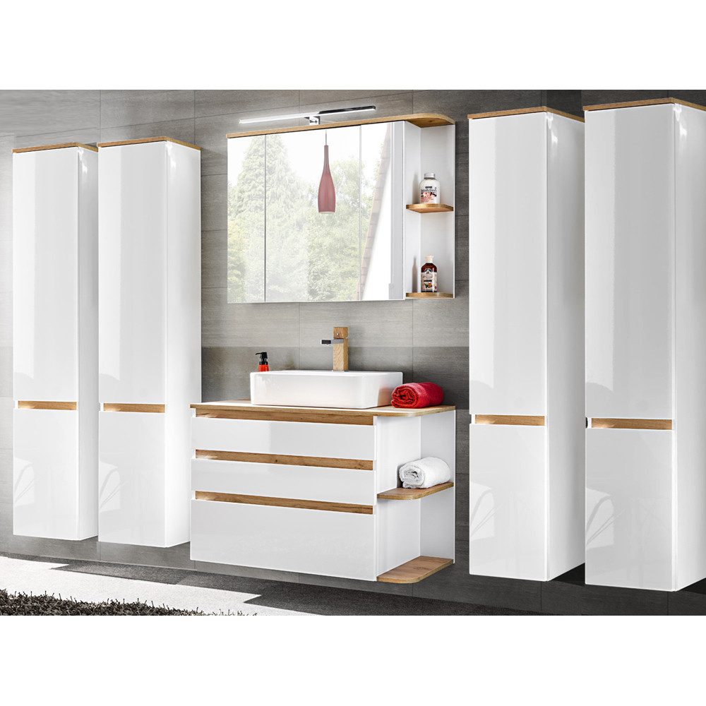 Lomadox Badmöbel-Set CAMPOS-56, (Spar-Set, 8-St), weiß günstig online kaufen