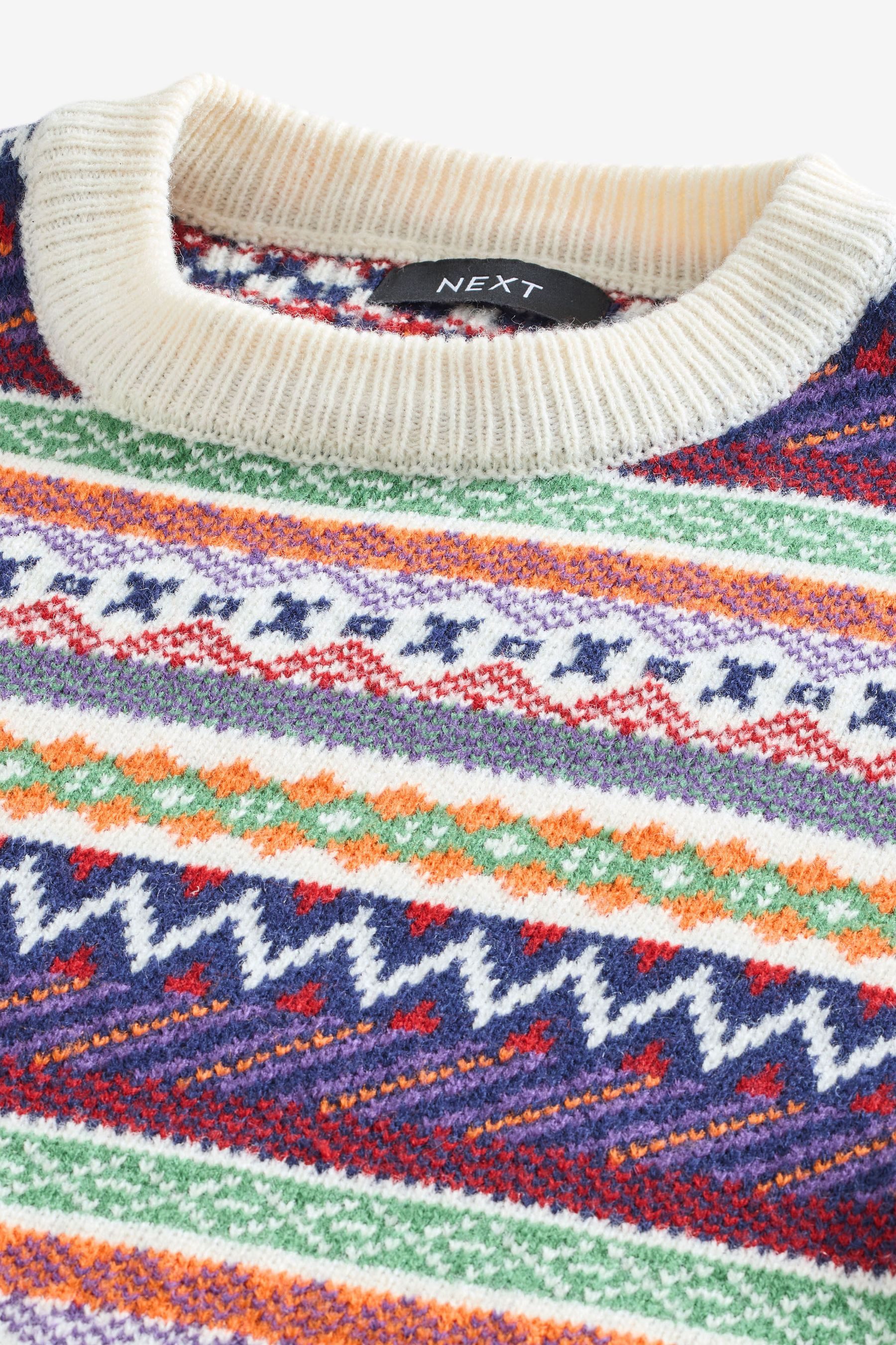 Next Norwegerpullover Regular Fit Rundhalspullover mit Wolle Fairisle (1-tlg)