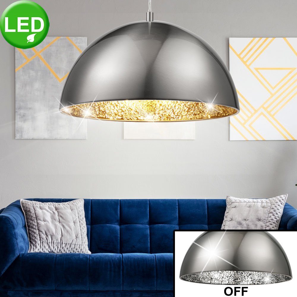 etc-shop LED Pendelleuchte, Leuchtmittel inklusive, Mosaik Küchen silber Pendel Hänge 7 Hänge Warmweiß, Beleuchtung LED Leuchte Watt