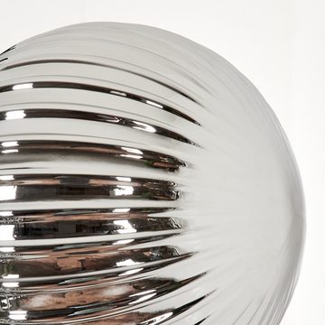 hofstein Stehlampe Stehlampe aus Metall/Riffelglas in Schwarz/Rauch/Bernstein, ohne Leuchtmittel, Leuchte mit Glasschirmen (15cm), Schalter, 3 x G9, ohne Leuchtmittel