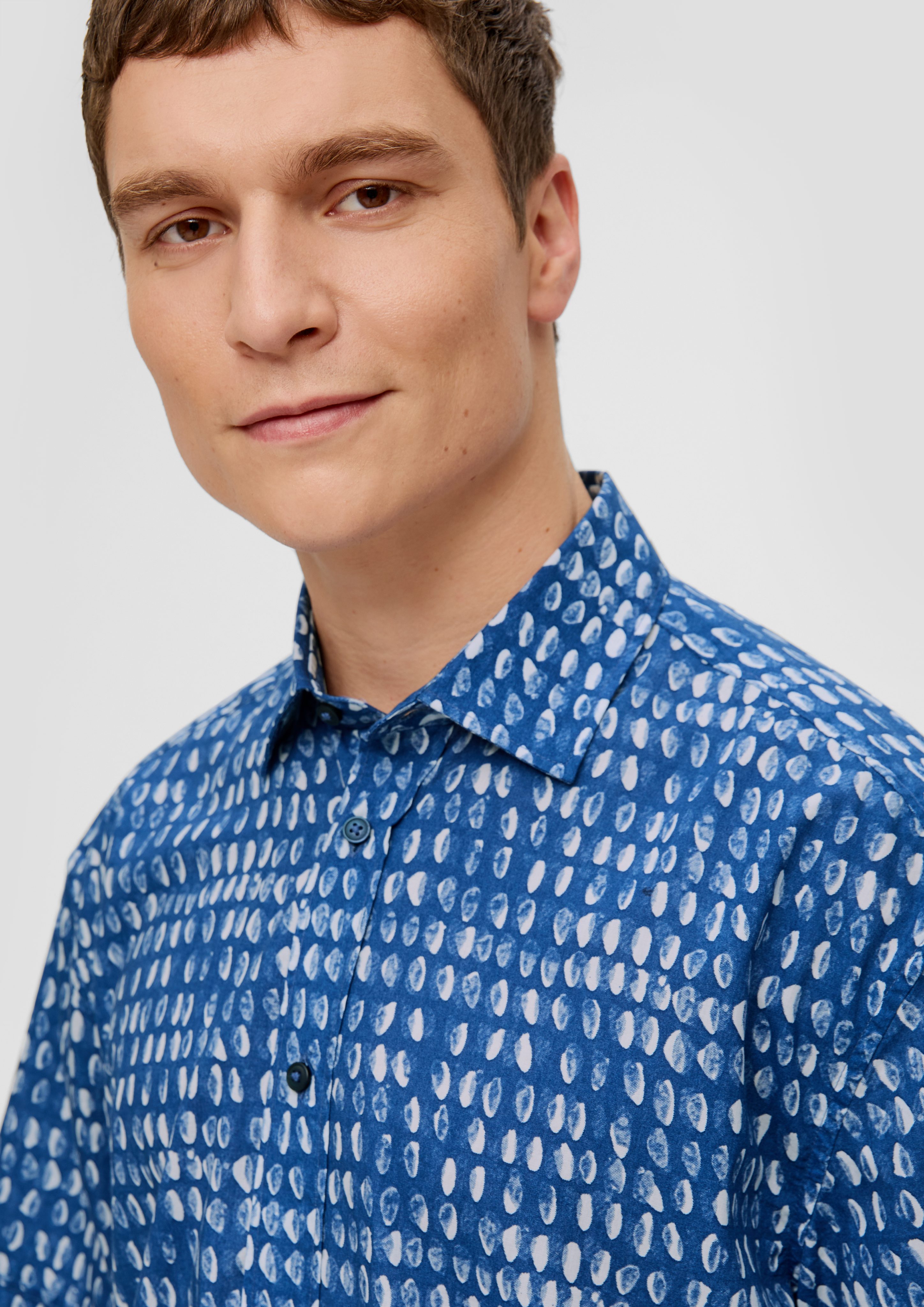 s.Oliver Kurzarmhemd Kurzarmhemd aus Baumwoll-Viskosemix günstig online kaufen