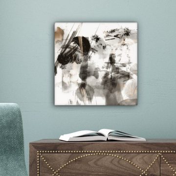 OneMillionCanvasses® Leinwandbild Malerei - Farbe - Schwarz und Weiß - Kunst, (1 St), Leinwand Bilder für Wohnzimmer Schlafzimmer, 20x20 cm