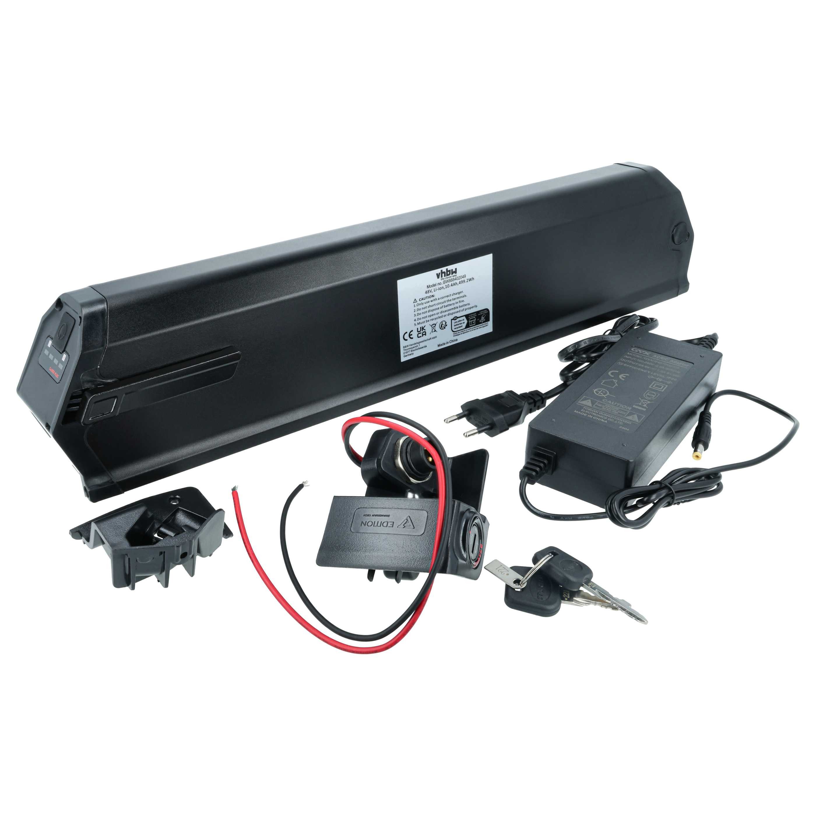vhbw passend für Proxy Cycle Hydro, Fleuron / Fleuron 2.0, Boomer Fahrrad / E-Bike Akku Akku Li-Ion 10400 mAh (48 V, 1 St), Leistungsfähiger Austausch-Akku für Pedelec, Elektrofahrrad, E-Bike
