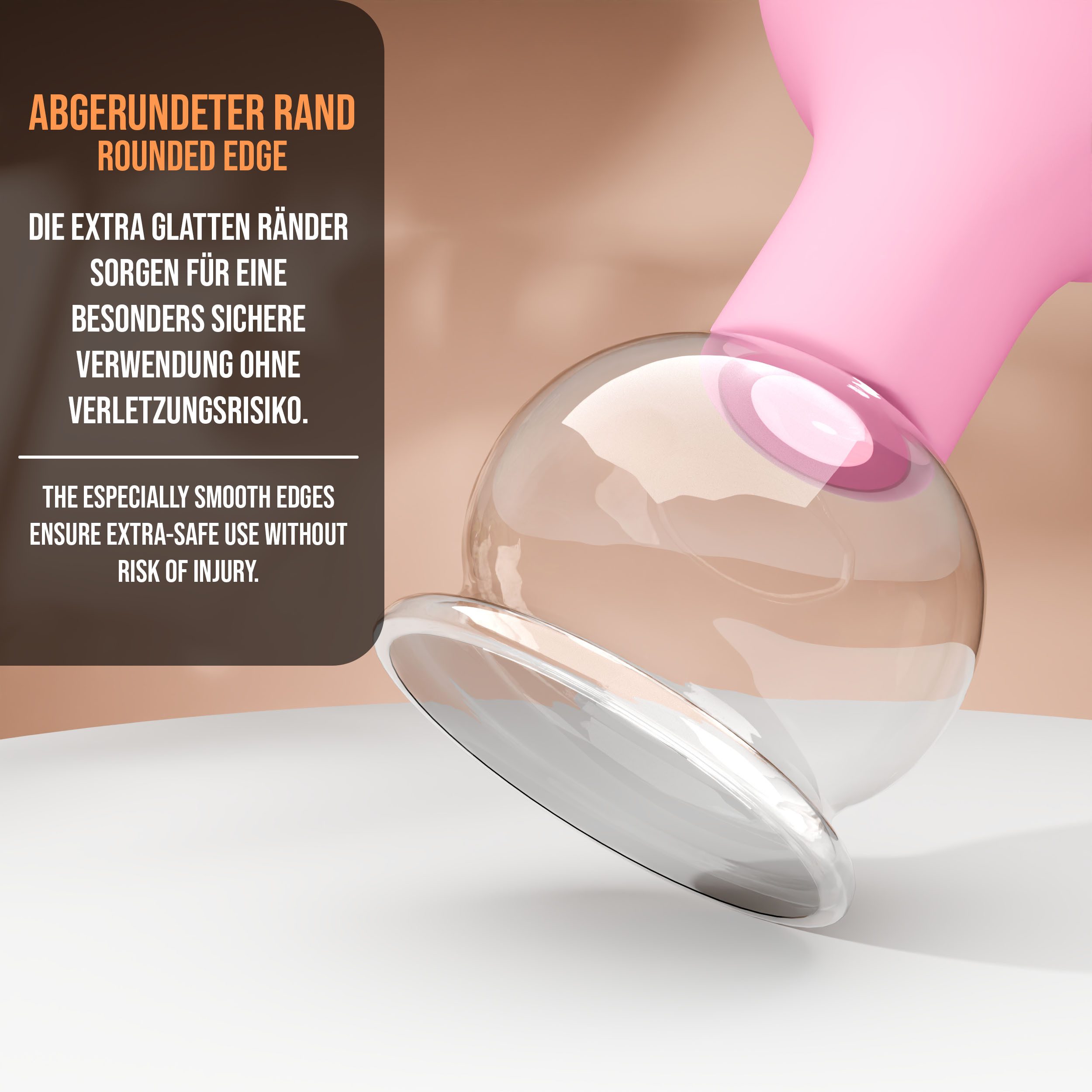 pulox Vakuum-Massager Schröpfgläser Set aus Echtglas 2 Stück 2,5cm und 3,2cm Pink