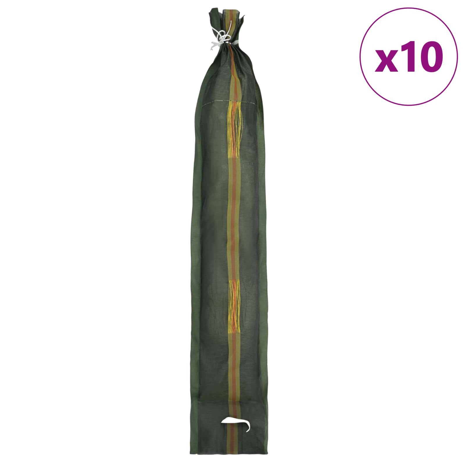 vidaXL Sandsack, Sandsäcke 10 pcs Dunkelgrün 120 x 27 cm HDPE