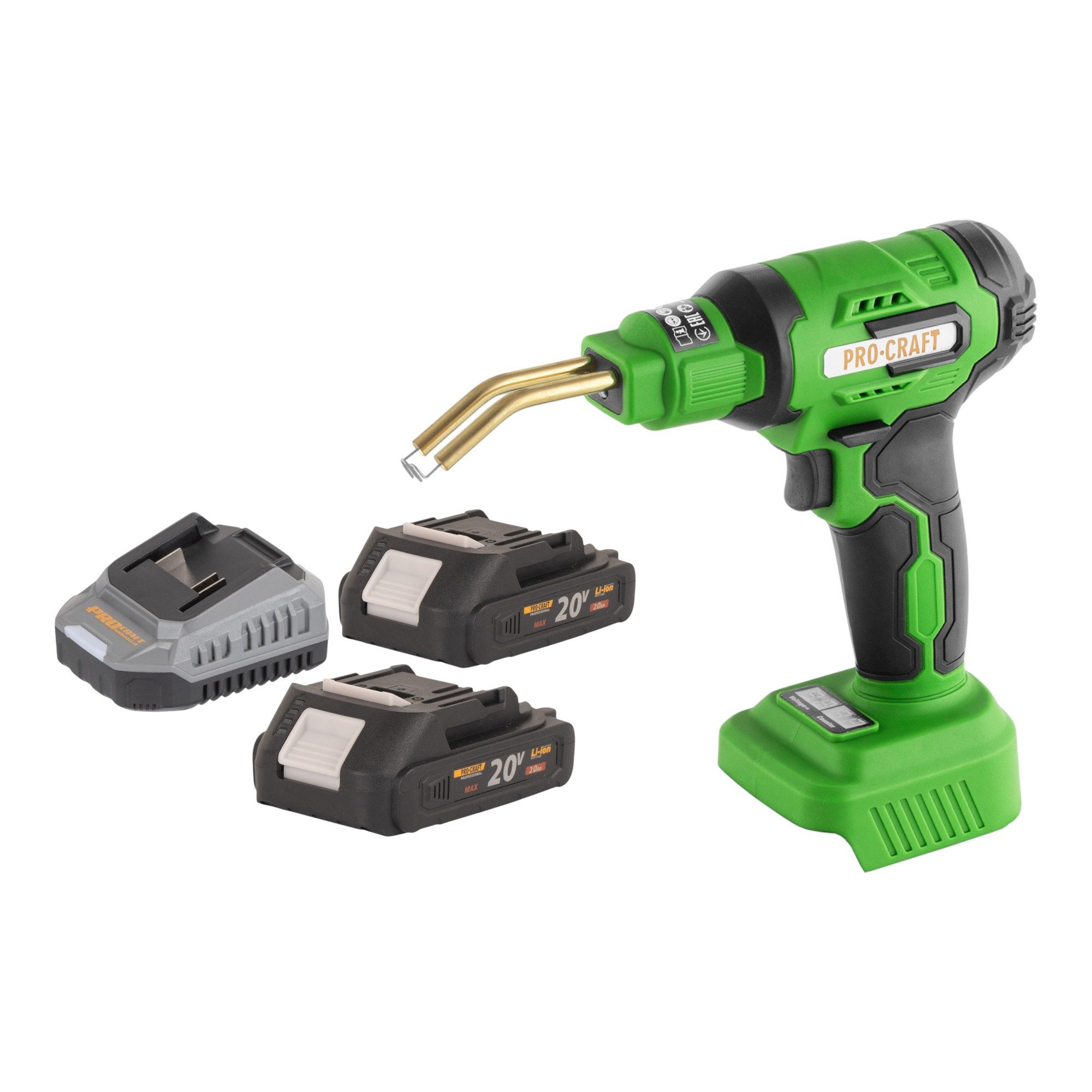 PRO CRAFT Elektroschweißgerät CS40-bb Schweißgerät 20 V 600 °C + 2x Akku 2,0Ah + Lader + Koffer