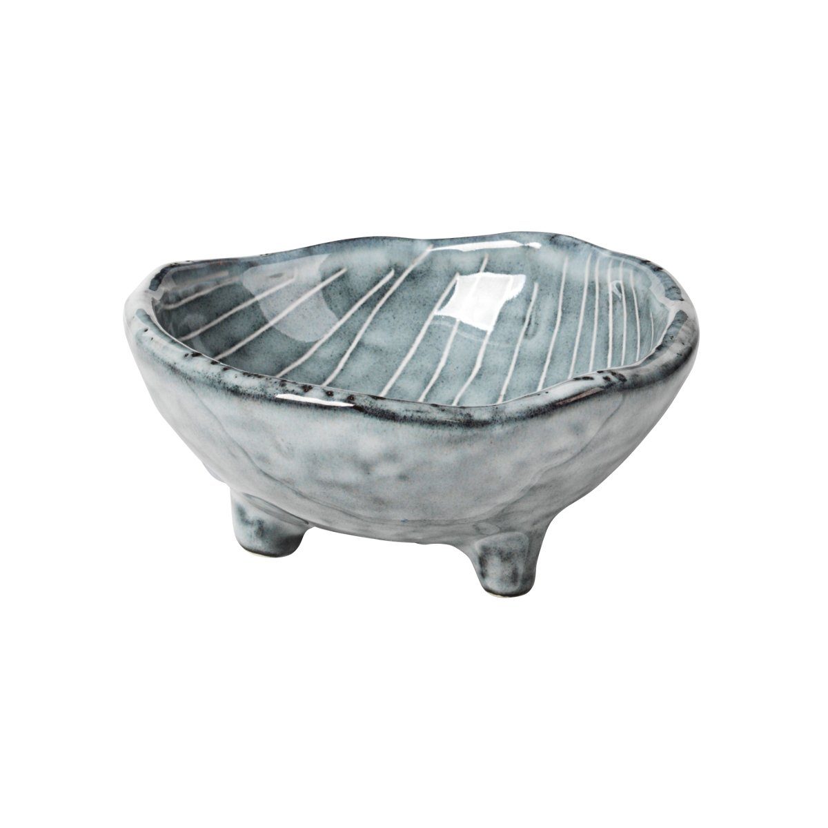 Broste Copenhagen Schale Copenhagen NORDIC SEA Schale S mit kleinen Füßen 8,5 cm, Steinzeug, (Schüsseln & Schalen), Nordic Sea Schüssel mit kleinen Füßen