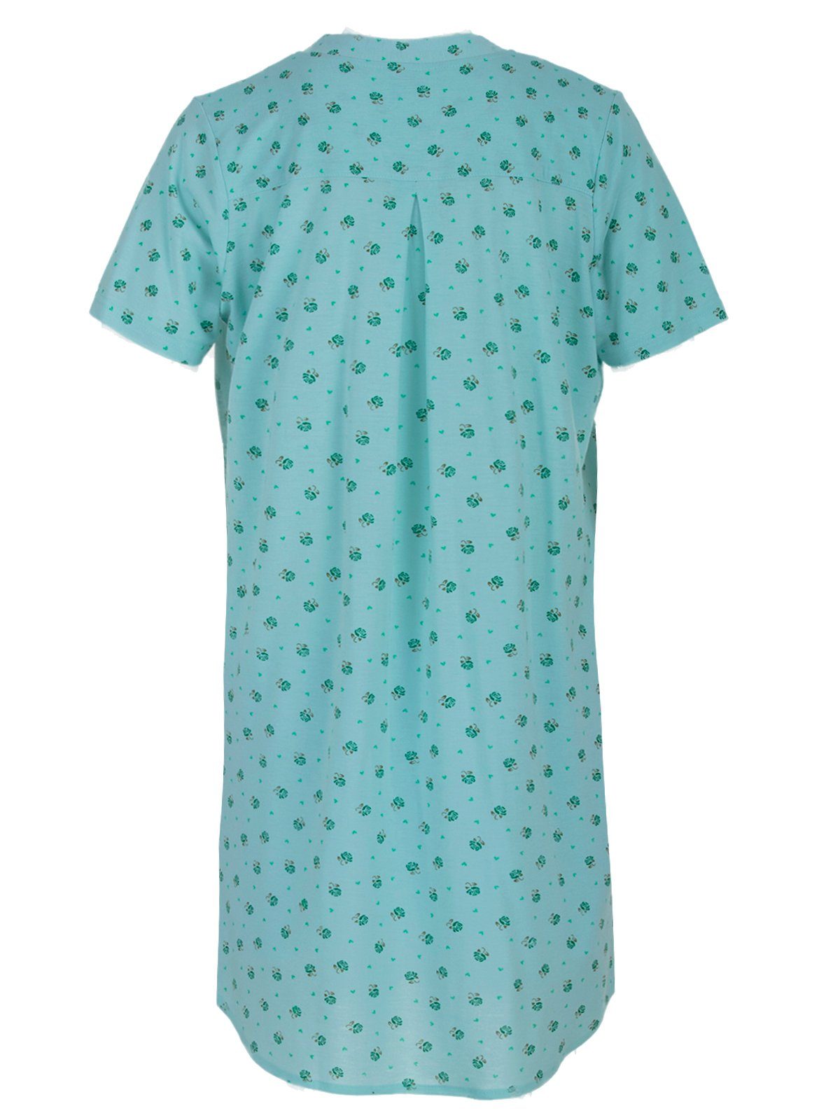 zeitlos Blüten - Nachthemd Kurzarm Knopfleiste Nachthemd mint