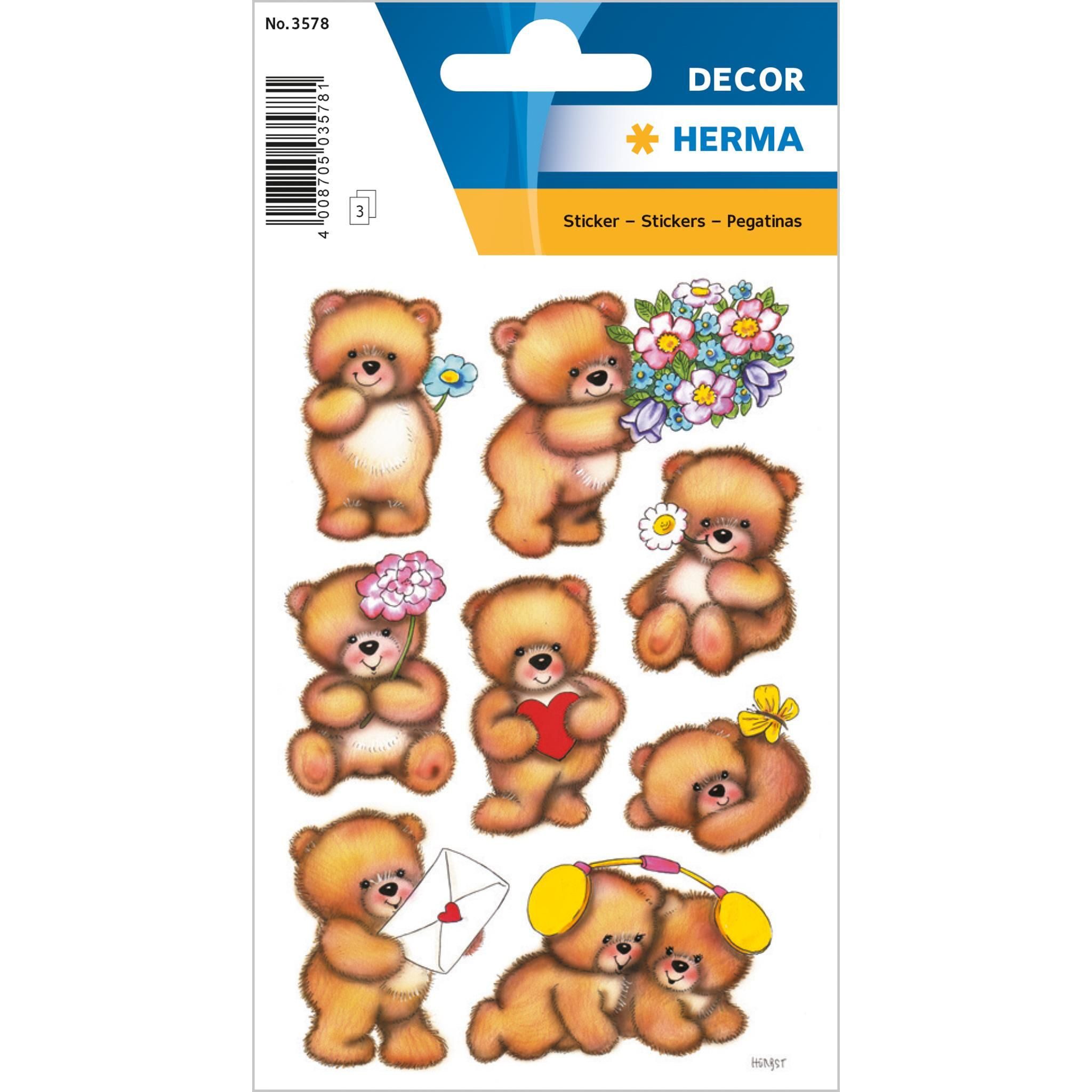 HERMA Sticker Herma Sticker DECOR Tiere Teddies 3 Bl