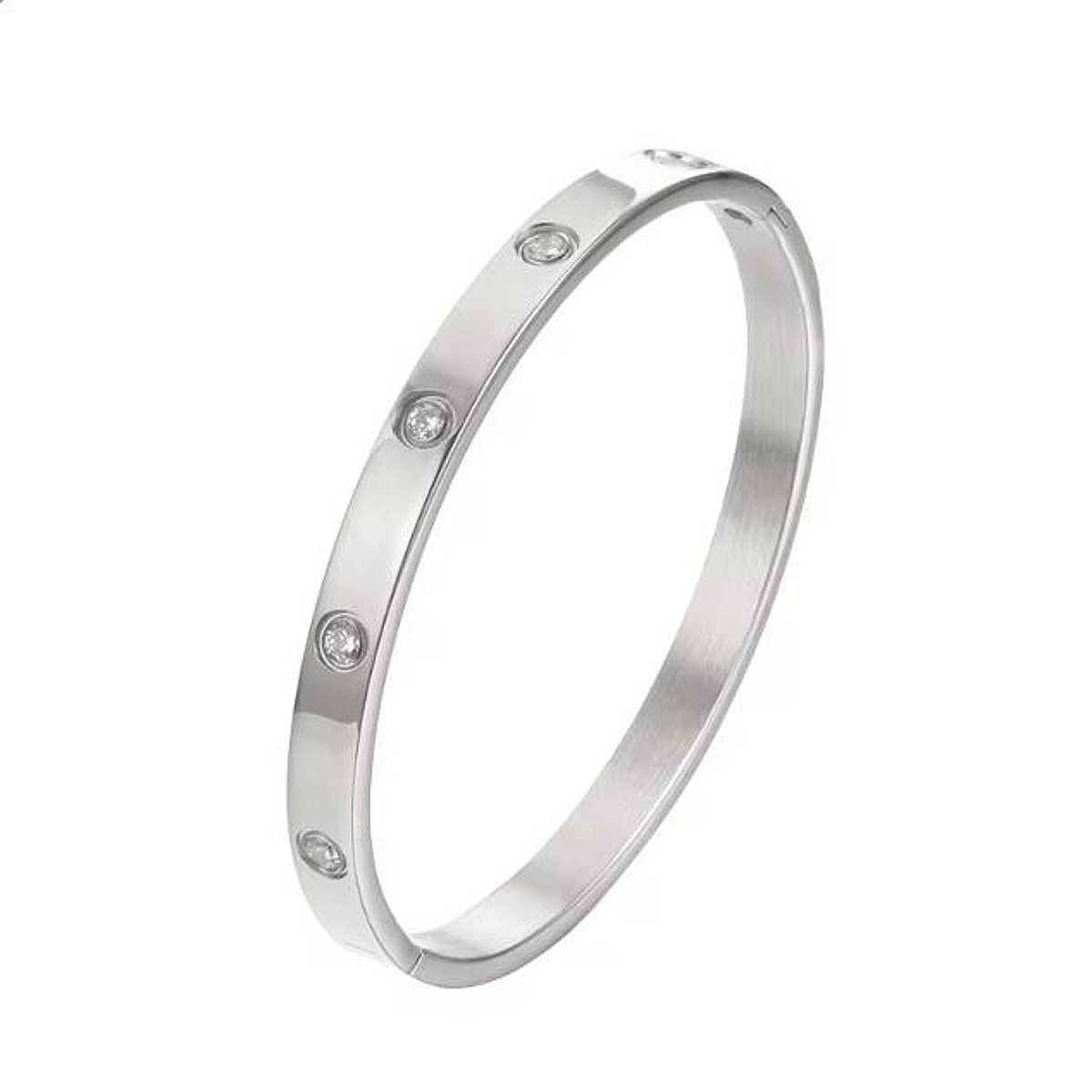 KARMA Armreif Armband silber für Damen mit Klappverschluss mit Kristallen ( günstig online kaufen