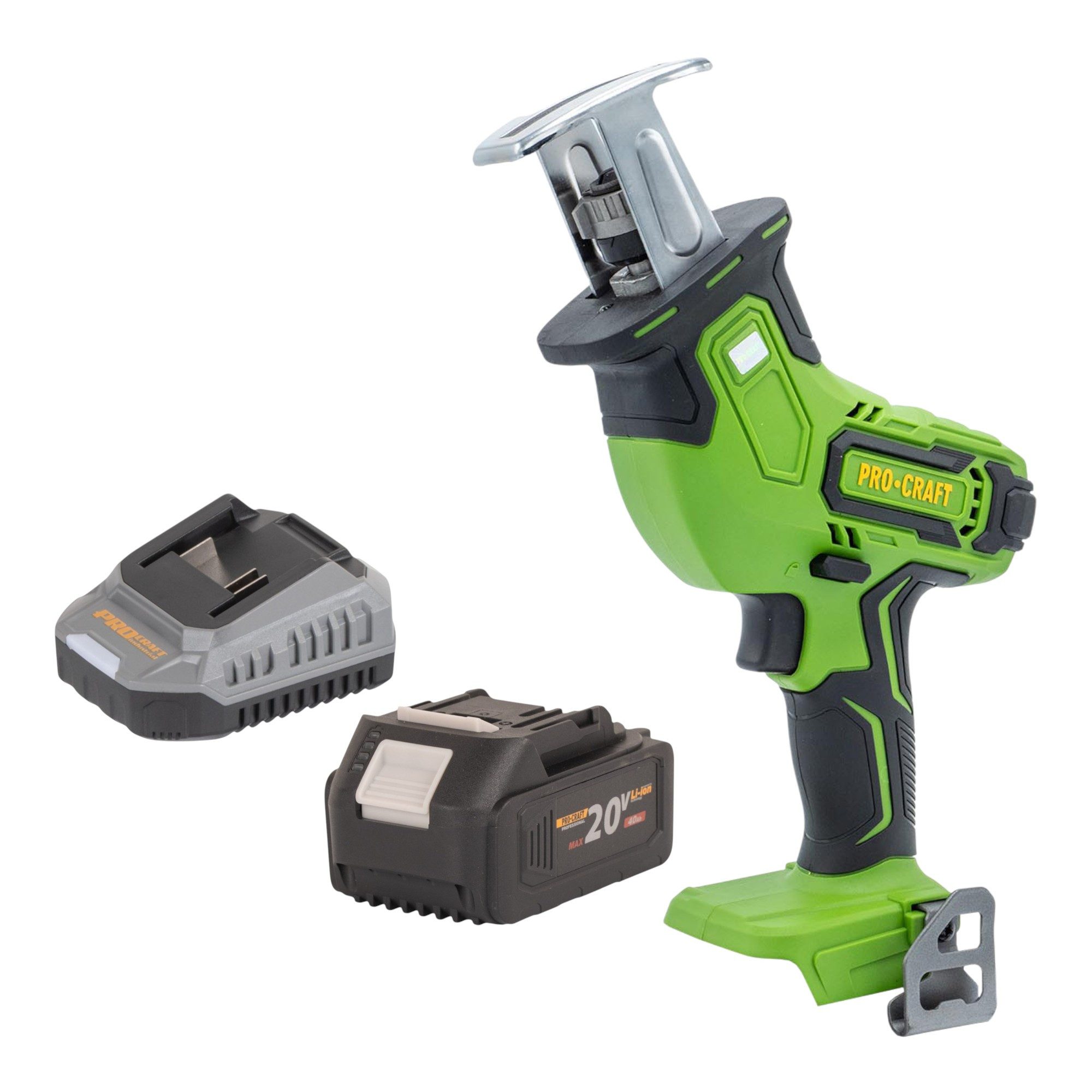 PRO CRAFT Akku-Reciprosäge PSS30bb Akku Säbelsäge 20 V Brushless + 1x Akku 4,0 Ah + Ladegerät