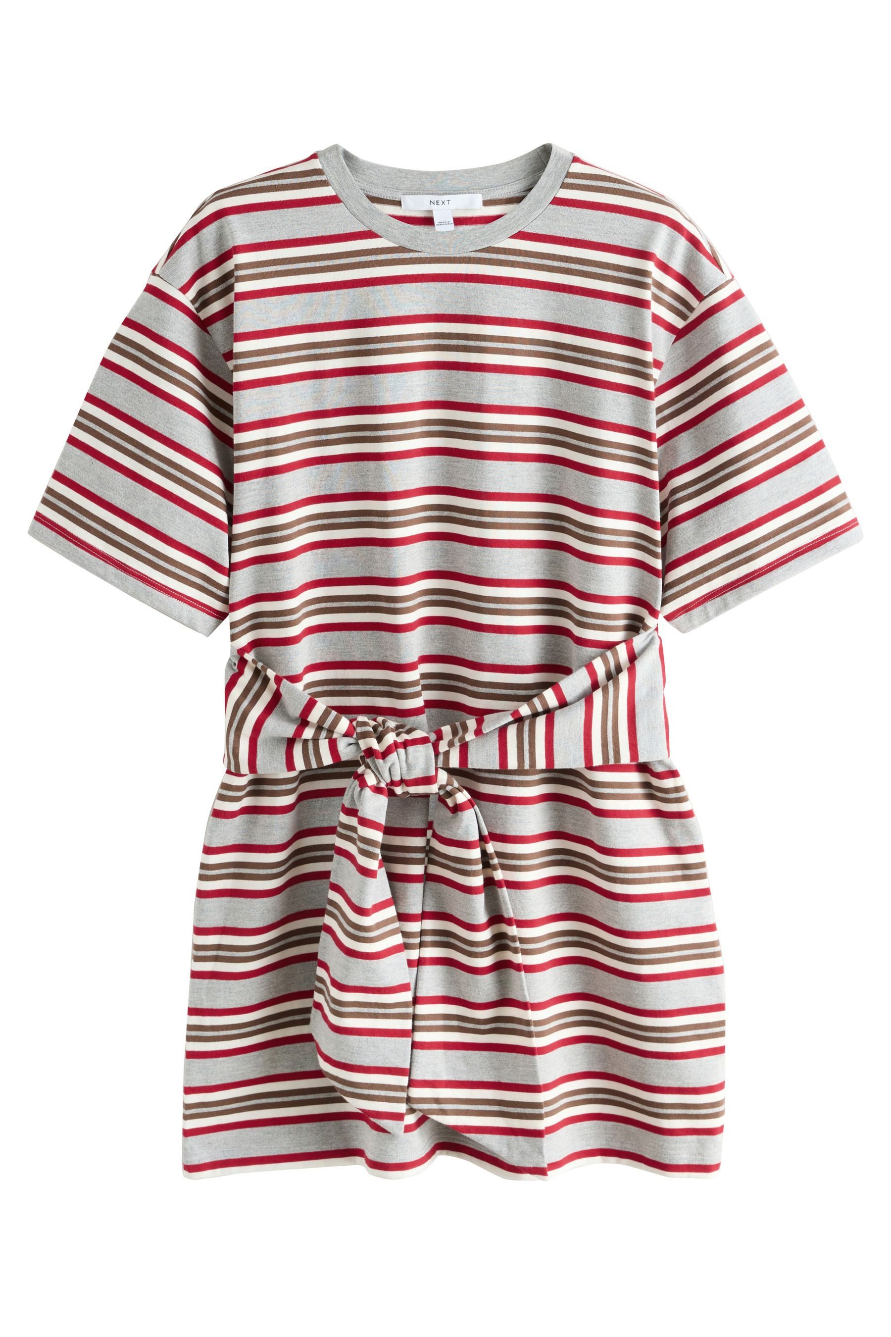 Next Shirtkleid Jersey-Minikleid mit Bindegürtel aus Baumwolle (1-tlg)